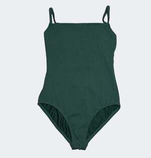 Kona Sol Dark Green Textured Strappy Back One Piece Swimsuit Size M